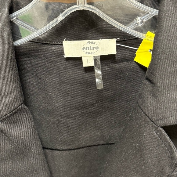 Entro Black Long Sleeve Utility Jumpsuit – Women’s Large - Picture 2 of 4